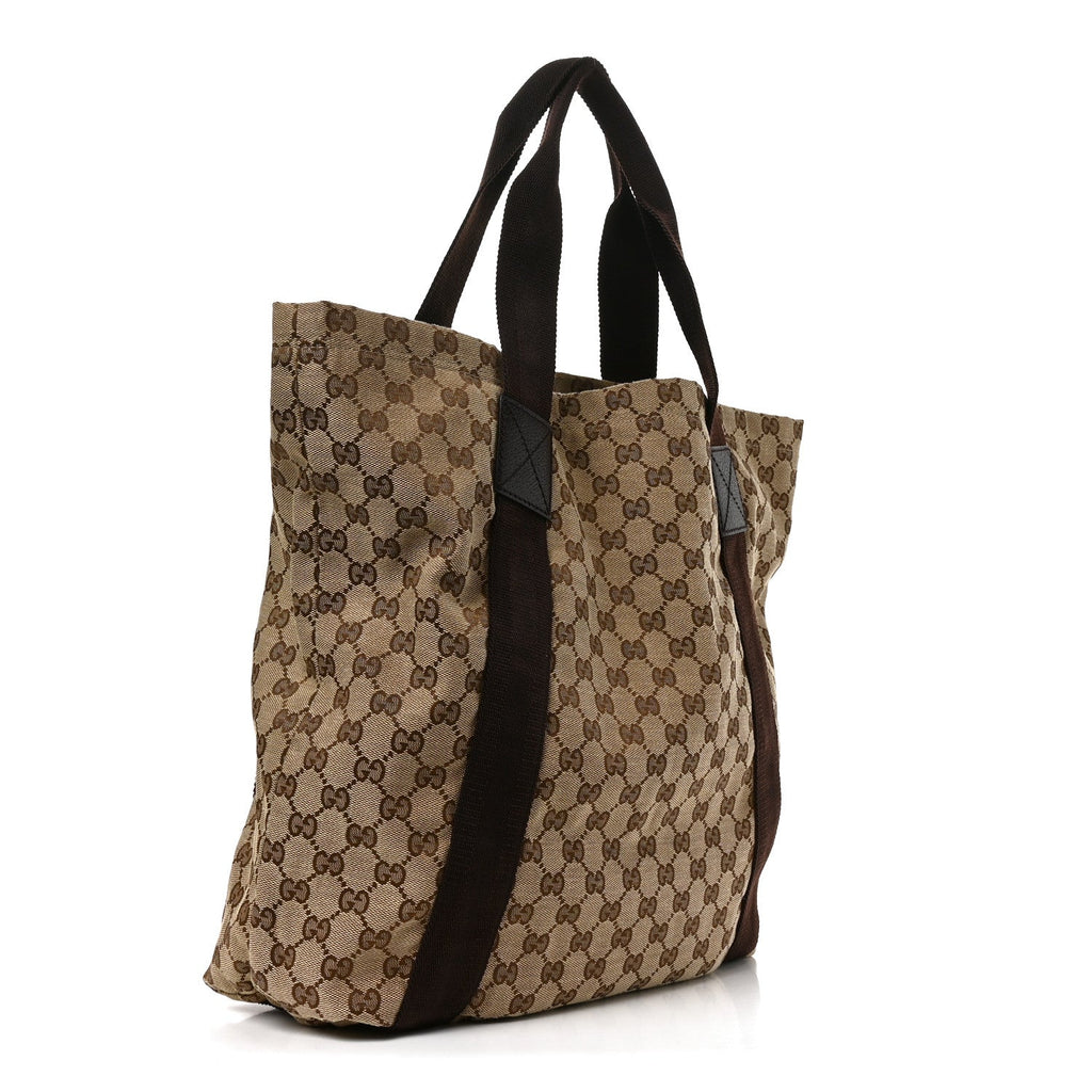 GG Monogram Medium Handle Vertical Tote Bag Dark Brown wholesalehk.shop