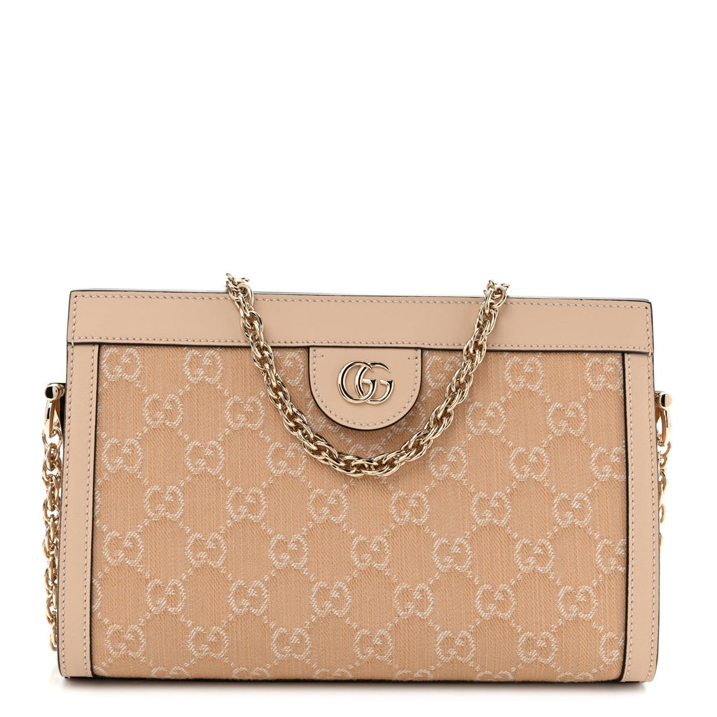 Summer Denim Calfskin GG Monogram Small Ophidia Chain Shoulder Bag Souffle Rose wholesalehk.shop