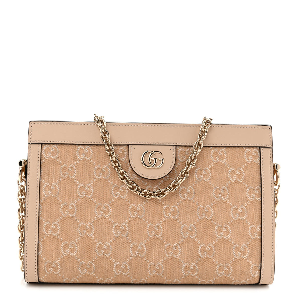 Summer Denim Calfskin GG Monogram Small Ophidia Chain Shoulder Bag Souffle Rose wholesalehk.shop
