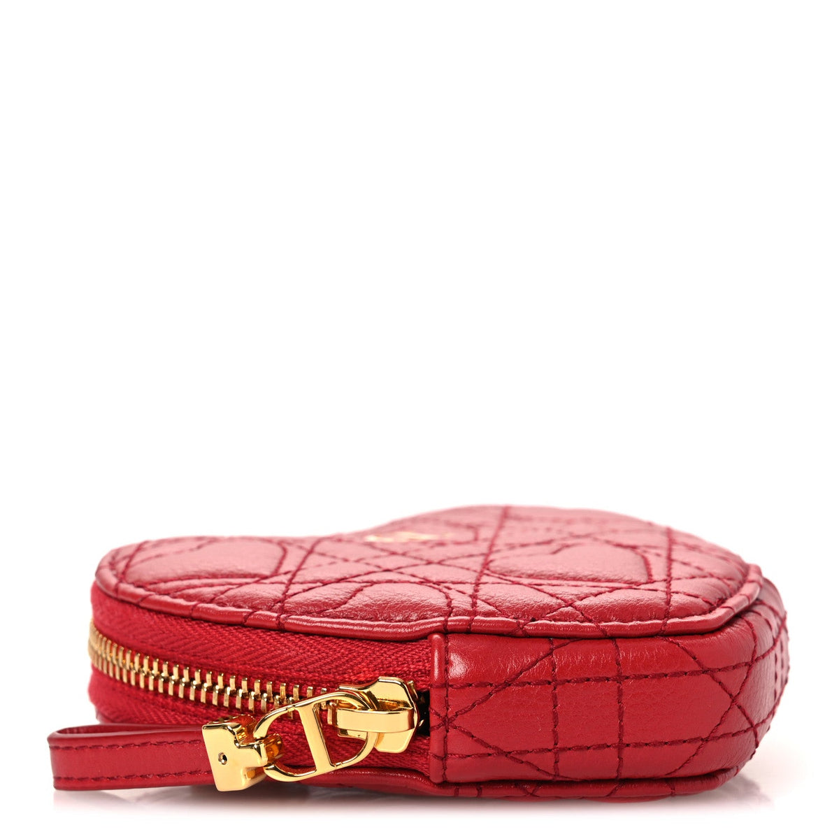 Calfskin Cannage Dioramour Caro Heart Pouch With Chain Bright Red wholesalehk.shop