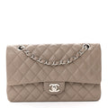 Caviar Quilted Medium Double Flap Taupe wholesalehk.shop