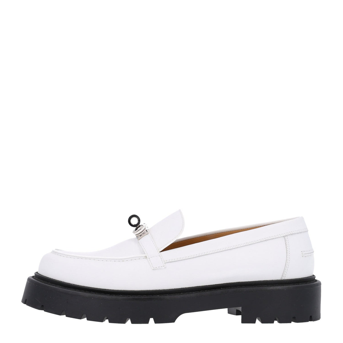 Calfskin Womens Icone Loafers 38.5 White wholesalehk.shop