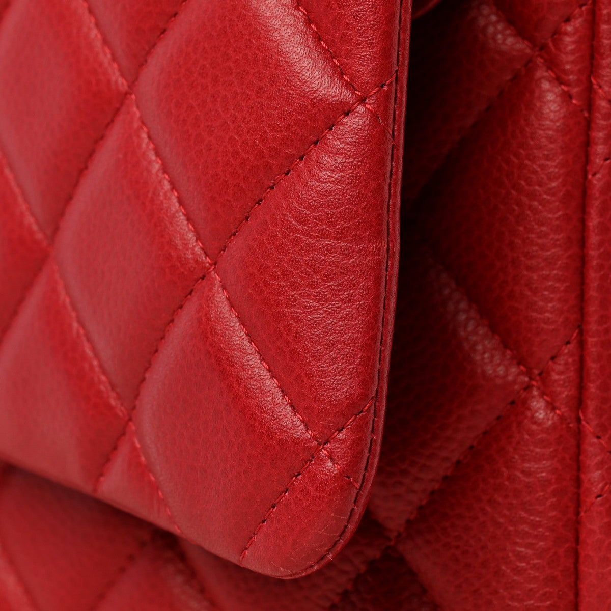 Caviar Quilted Maxi Double Flap Dark Red wholesalehk.shop