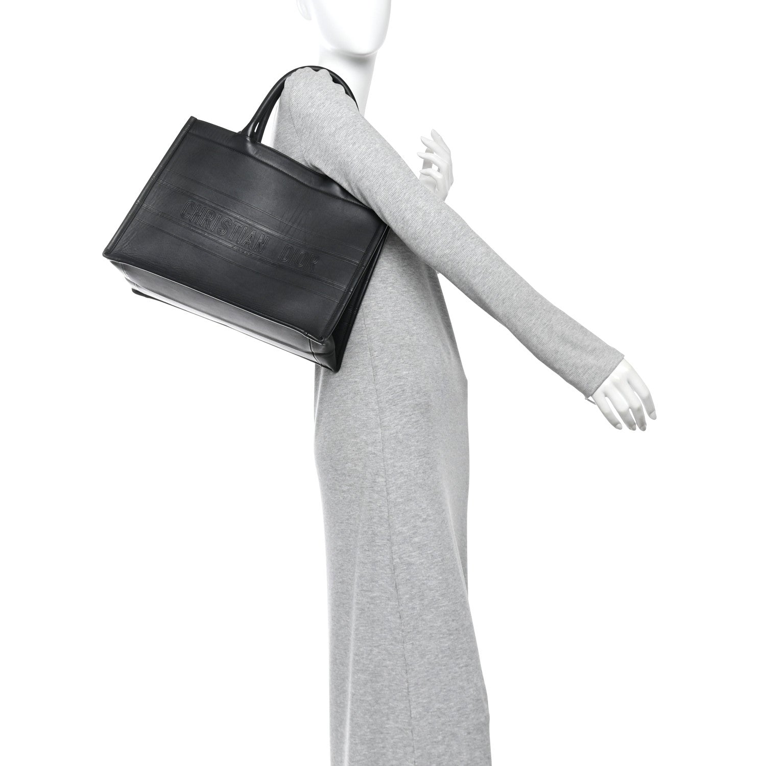 Calfskin Embossed Medium Book Tote Black £¨ Direct shipment via from wholesalehk.shop