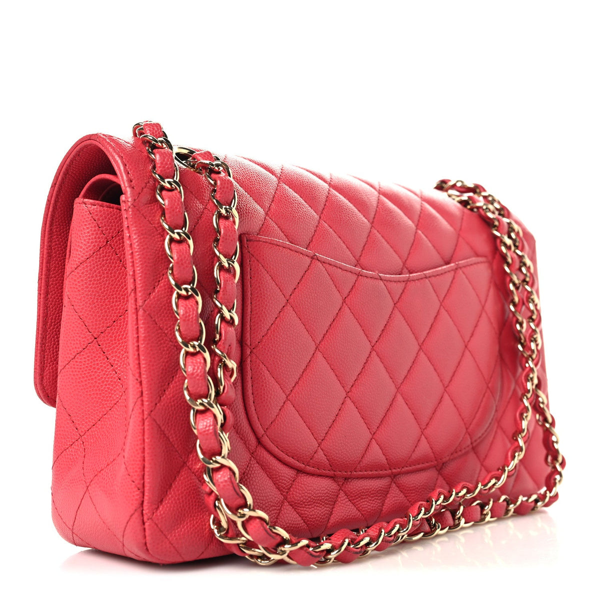 Caviar Quilted Medium Double Flap Red wholesalehk.shop
