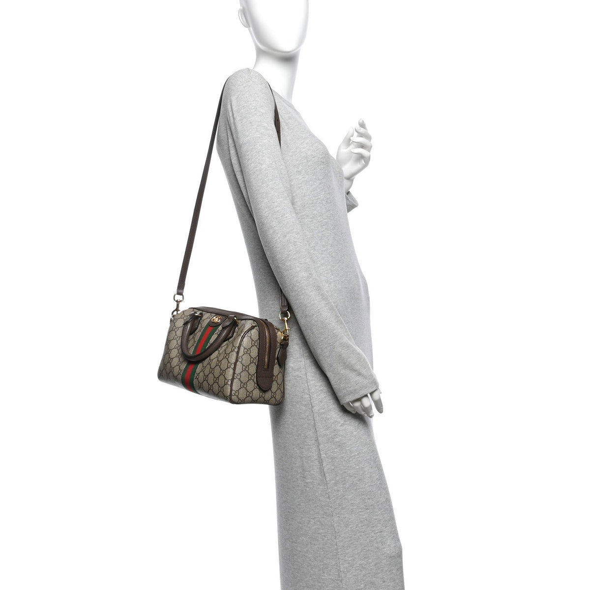 GG Supreme Monogram Web Small Ophidia Top Handle Bag Beige Ebony wholesalehk.shop