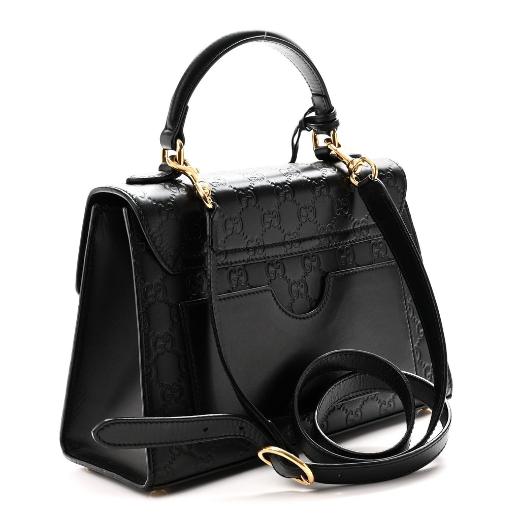 Guccissima Signature Small Padlock Top Handle Bag Black Black £¨ Direct shipment via from wholesalehk.shop