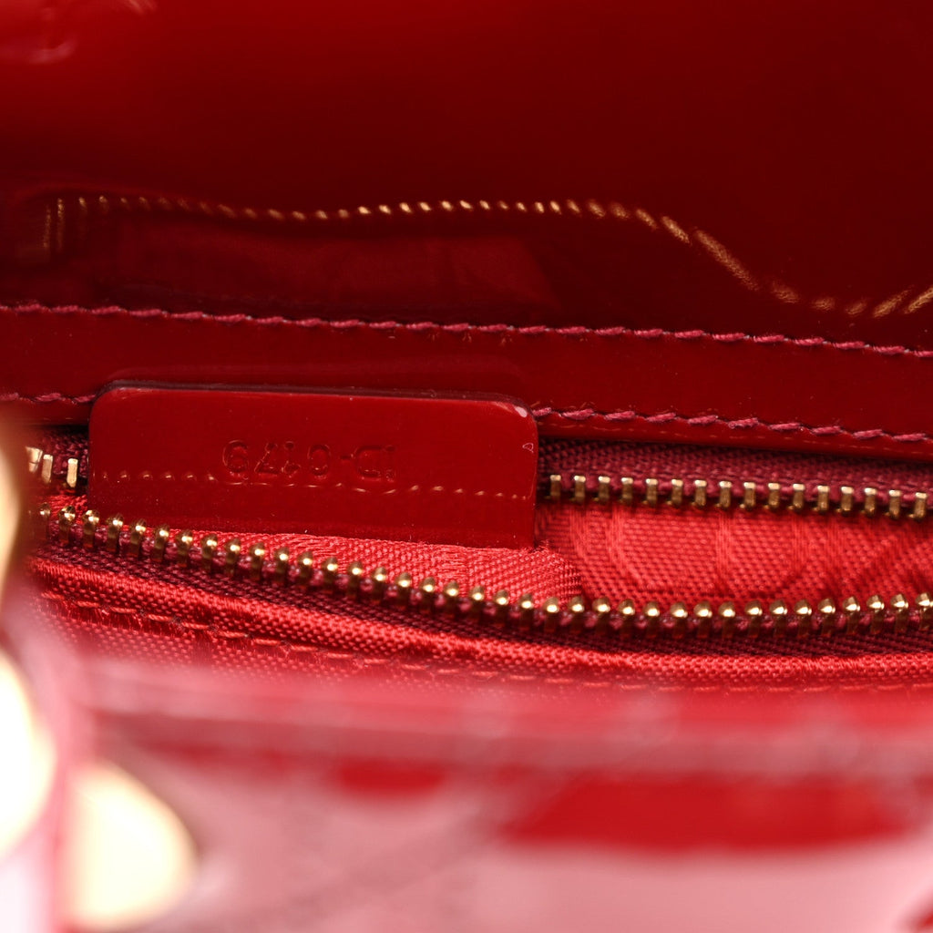 Patent Cannage Mini Lady Dior Red wholesalehk.shop