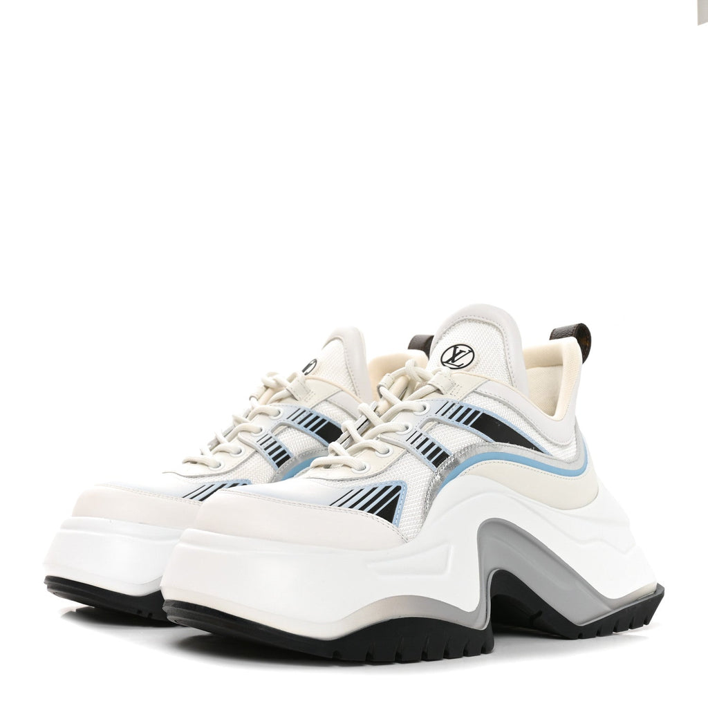 Calfskin Technical Nylon LV Archlight Sneakers 38 White Blue Gris £¨ Direct shipment via from wholesalehk.shop