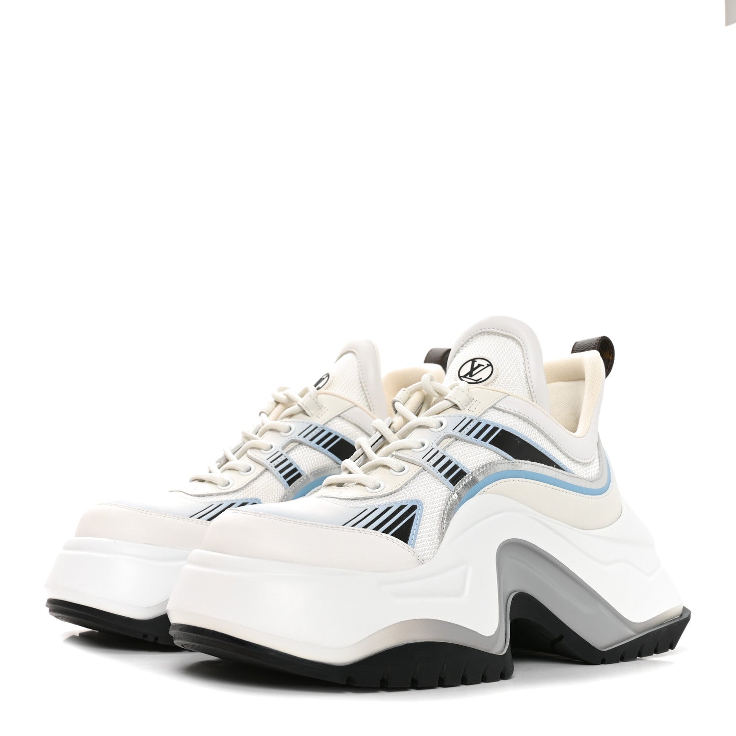 Calfskin Technical Nylon LV Archlight Sneakers 38 White Blue Gris £¨ Direct shipment via from wholesalehk.shop