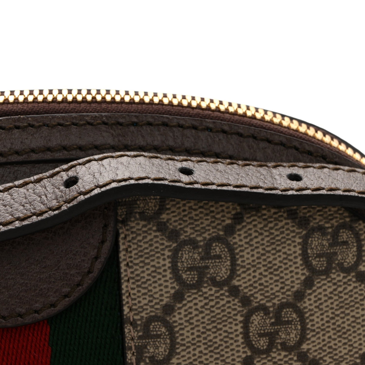 GG Supreme Monogram Textured Dollar Calfskin Web Small Ophidia Dome Shoulder Bag Beige Ebony New Acero wholesalehk.shop