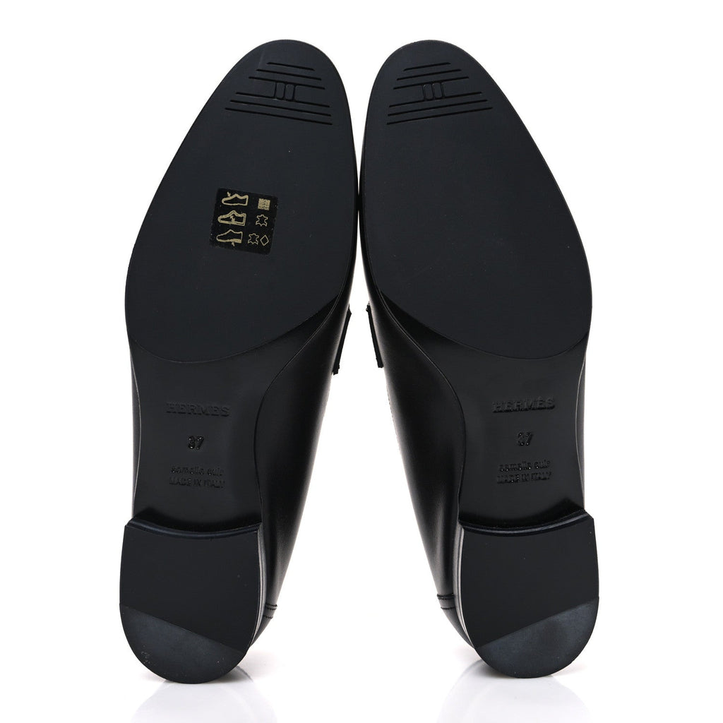 Toile De Coton Calfskin Womens Paris Loafers 37 Black Prunoir wholesalehk.shop