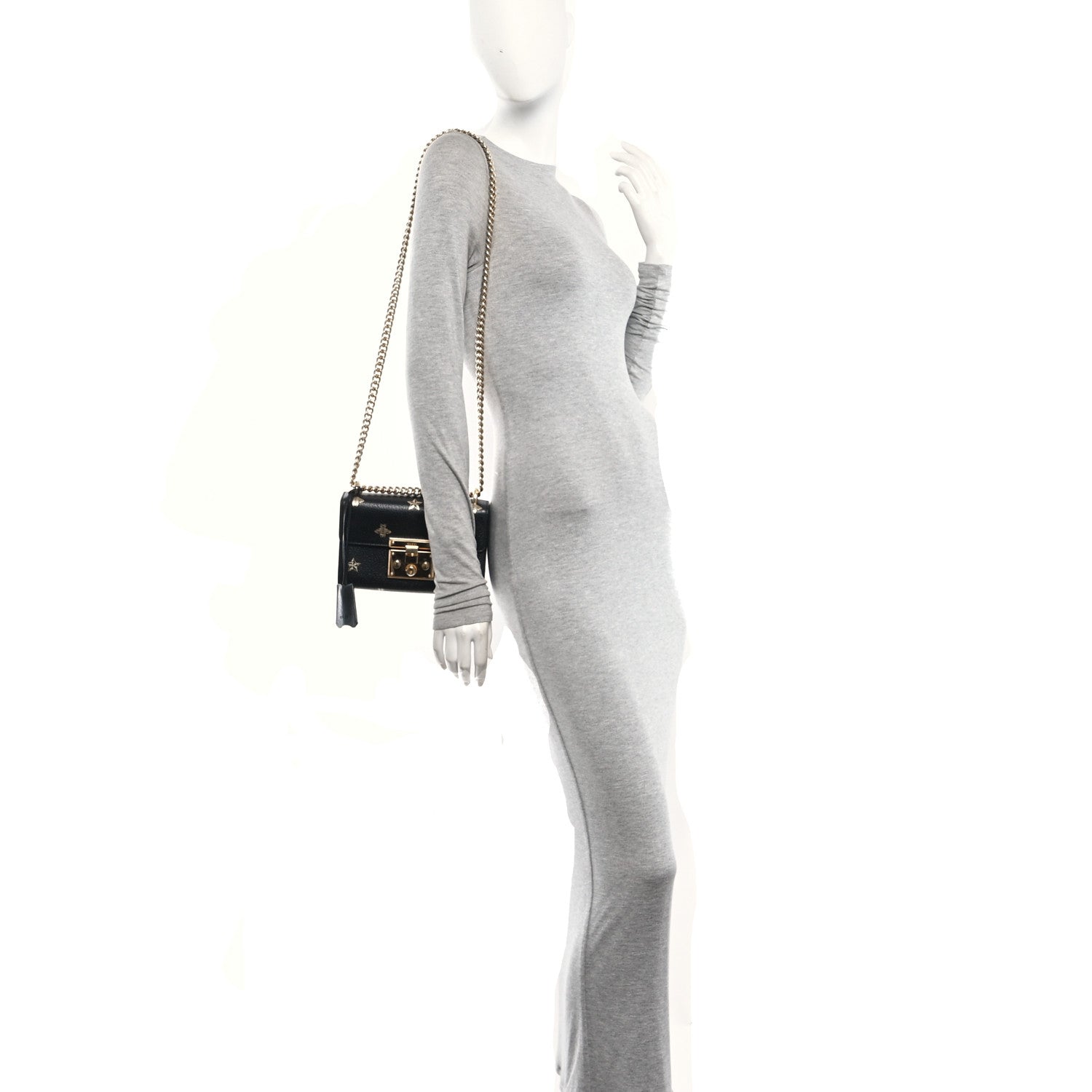 Grained Calfskin Bee Star Small Padlock Shoulder Bag Black £¨ Direct shipment via from wholesalehk.shop