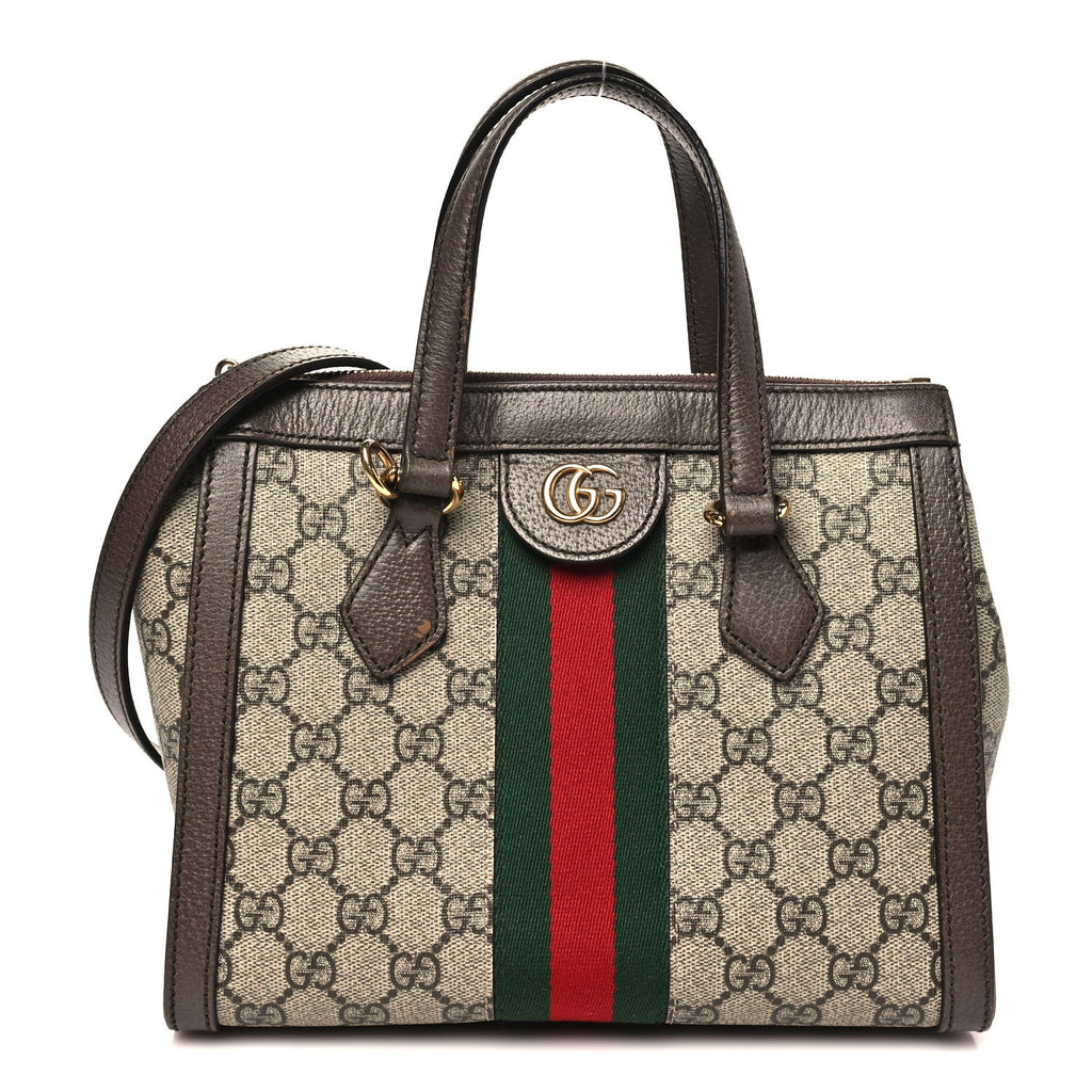 GG Supreme Monogram Small Ophidia Tote Bag Brown wholesalehk.shop