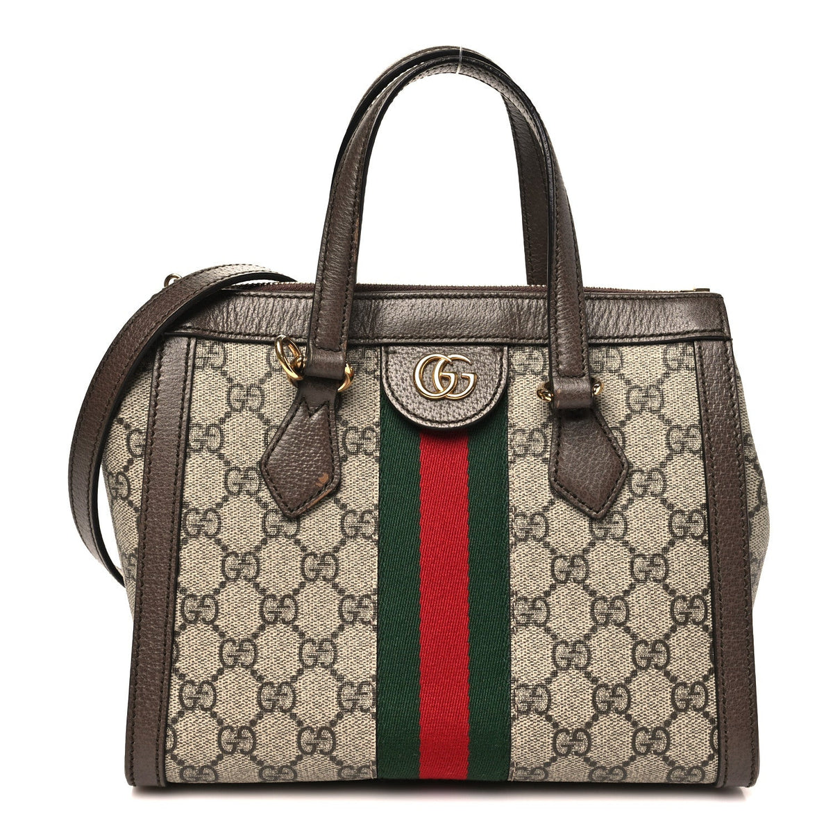 GG Supreme Monogram Small Ophidia Tote Bag Brown wholesalehk.shop