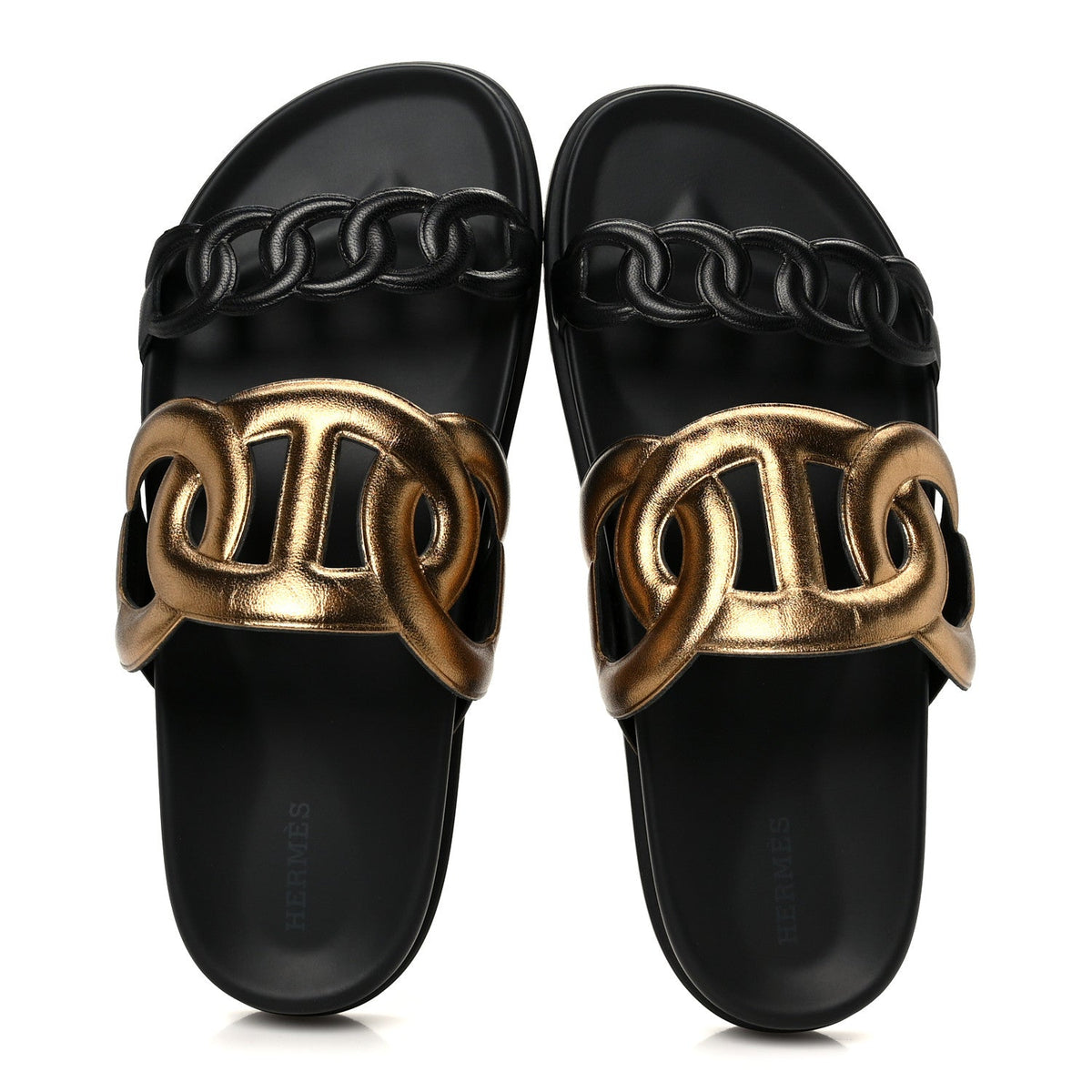 Metallic Nappa Extra Sandals 40 Black Gold wholesalehk.shop