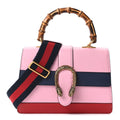 Moon Calfskin Web Medium Dionysus Bamboo Top Handle Bag Sugar Pink Blue Agata Hibiscus Red wholesalehk.shop