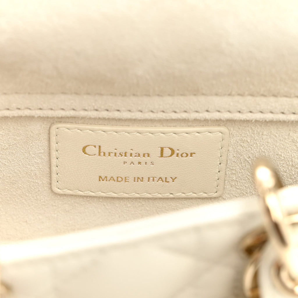 Lambskin Cannage Micro Lady D-Joy Latte wholesalehk.shop