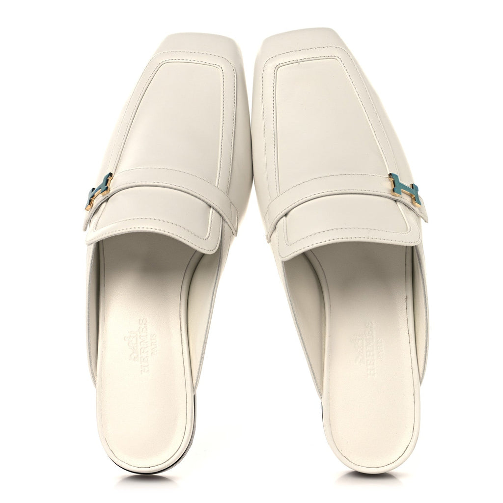Calfskin Womens Groupie Mules 35 White wholesalehk.shop