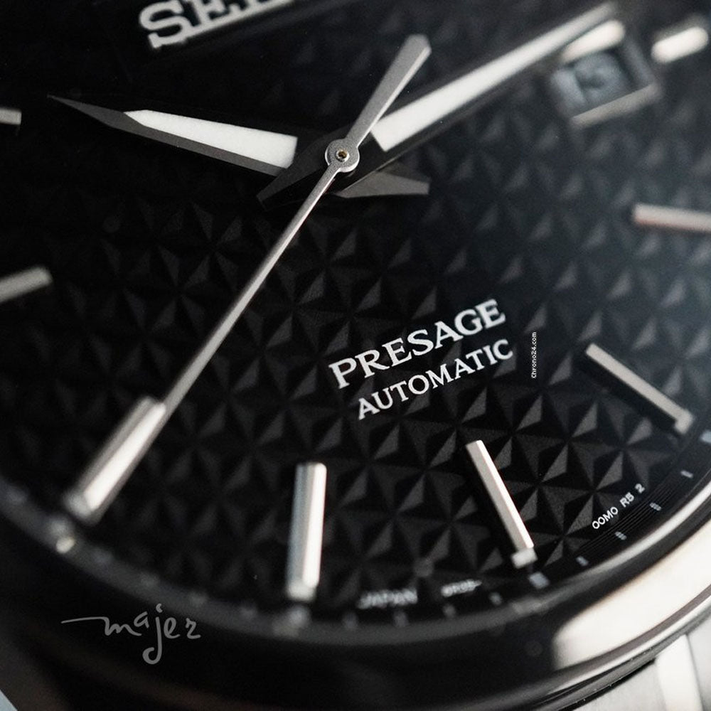 Seiko Presage Sharp Edged Series Black Dial Black Steel Strap Watch For Men - SPB229J1 wholesalehk.shop