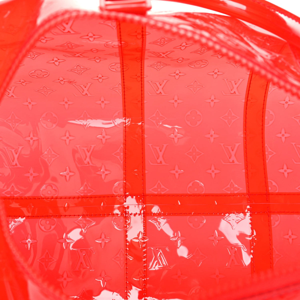 PVC Monogram Keepall Bandouliere 50 Grenadine Red wholesalehk.shop