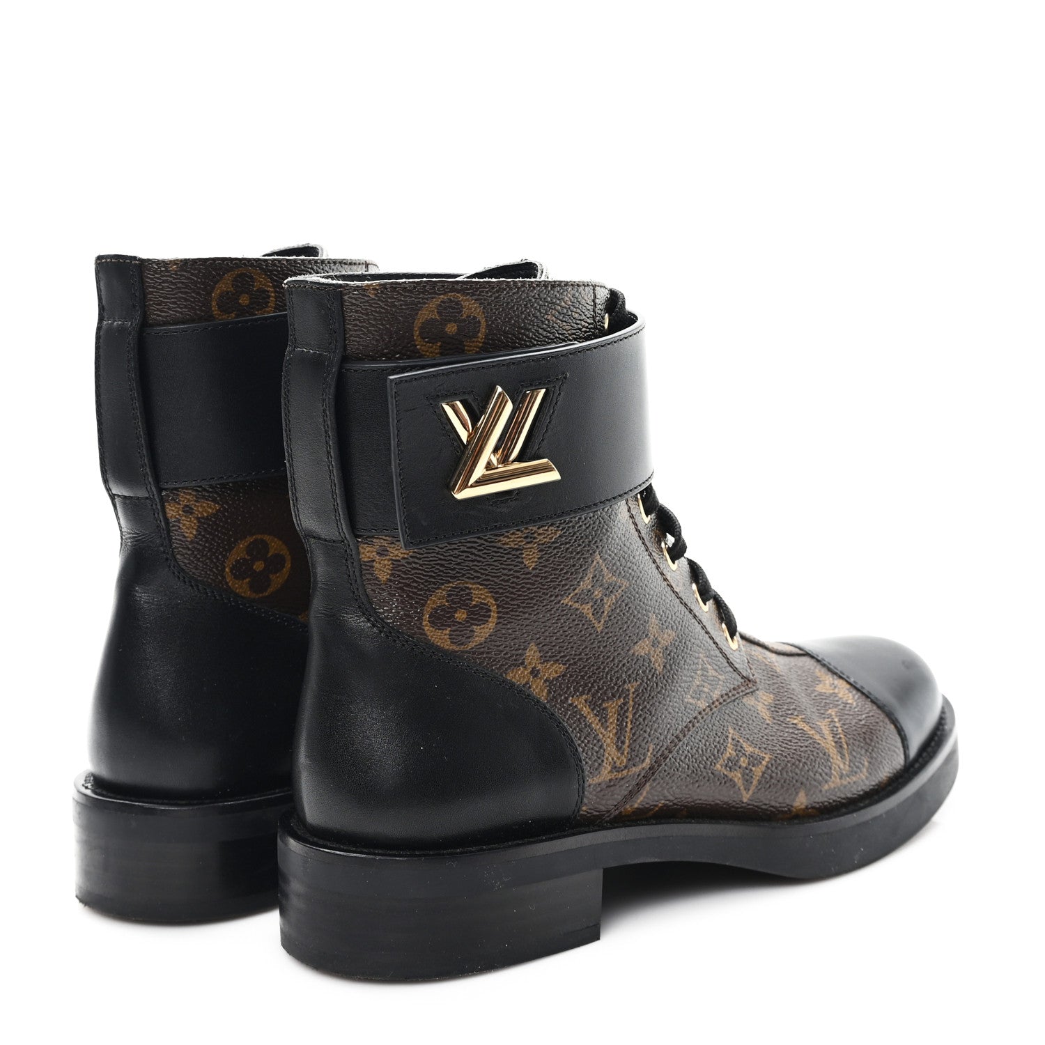 Calfskin Monogram Wonderland Flat Ranger Boots 38 Black £¨ Direct shipment via from wholesalehk.shop