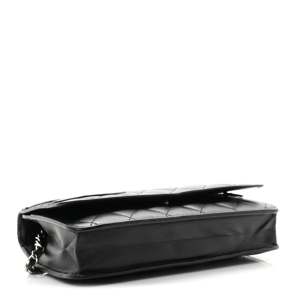 Calfskin Quilted Cambon Wallet on Chain WOC Black wholesalehk.shop