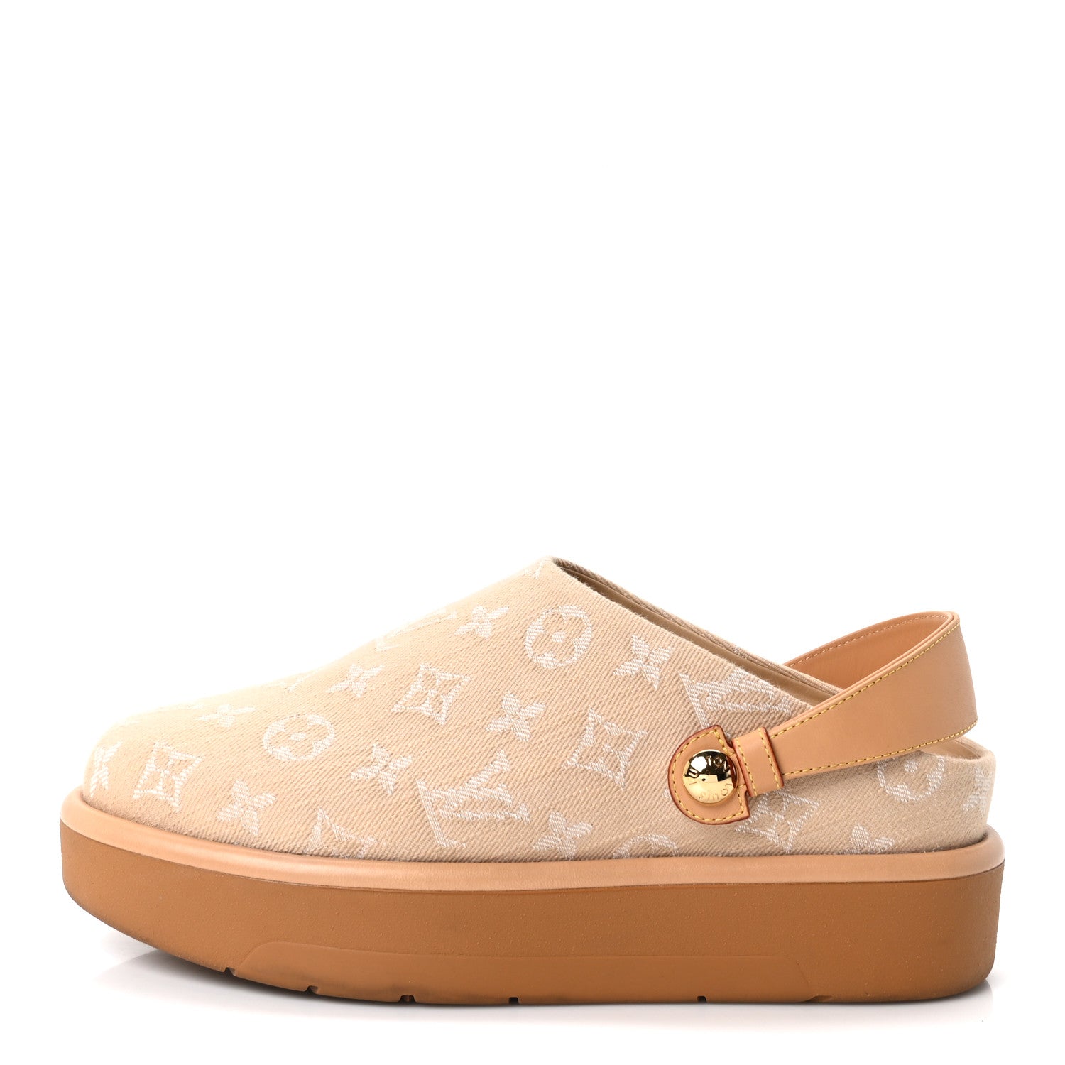 Monogram Denim Aspen Platform Clog Mules 41 Beige £¨ Direct shipment via from wholesalehk.shop