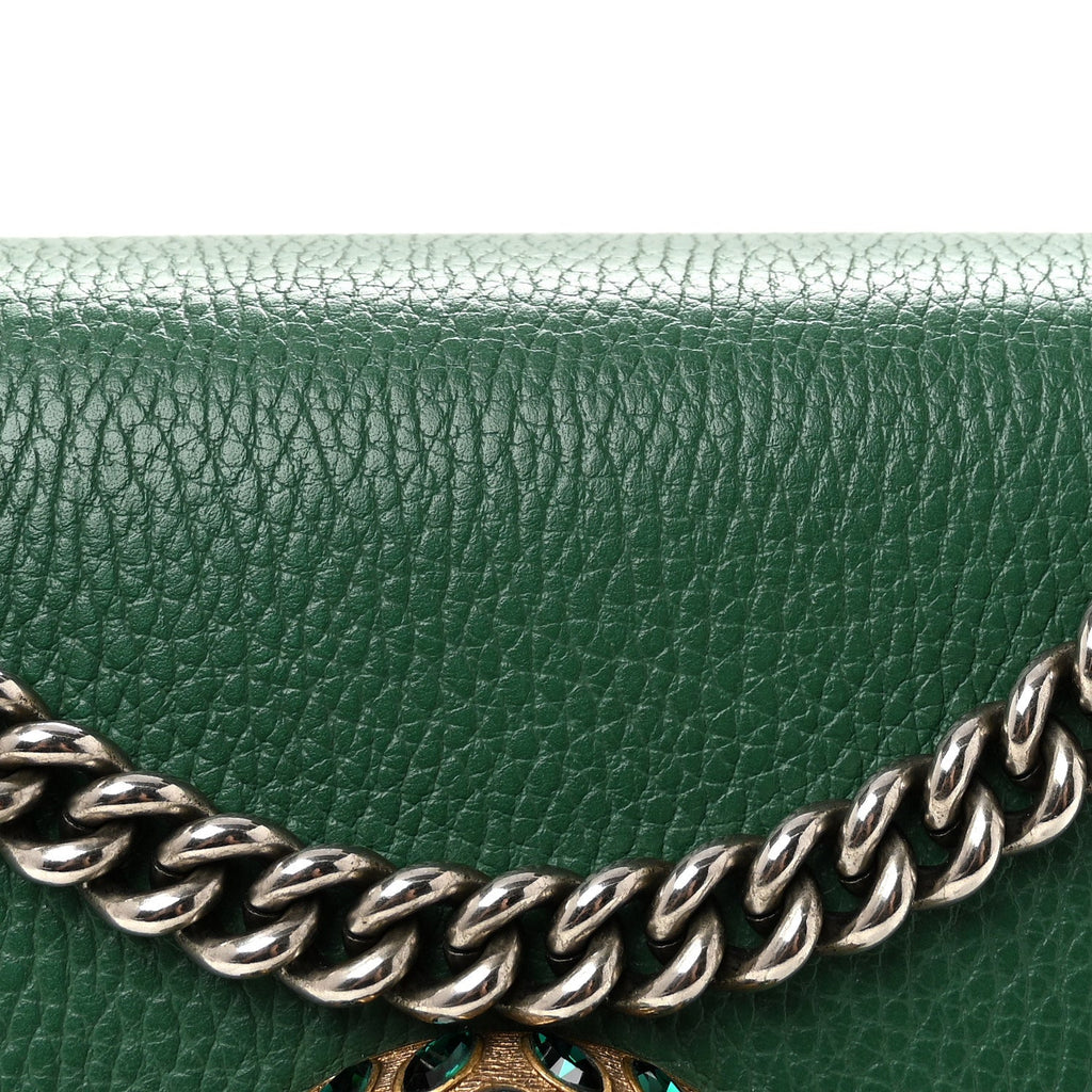 Pebbled Calfskin Small Dionysus Shoulder Bag Emerald wholesalehk.shop