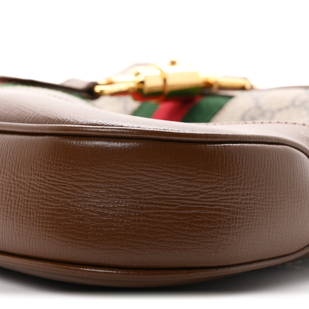 GG Supreme Monogram Azalea Calfskin Web Small Jackie 1961 Hobo Beige Ebony Brown Sugar £¨ Direct shipment via from wholesalehk.shop