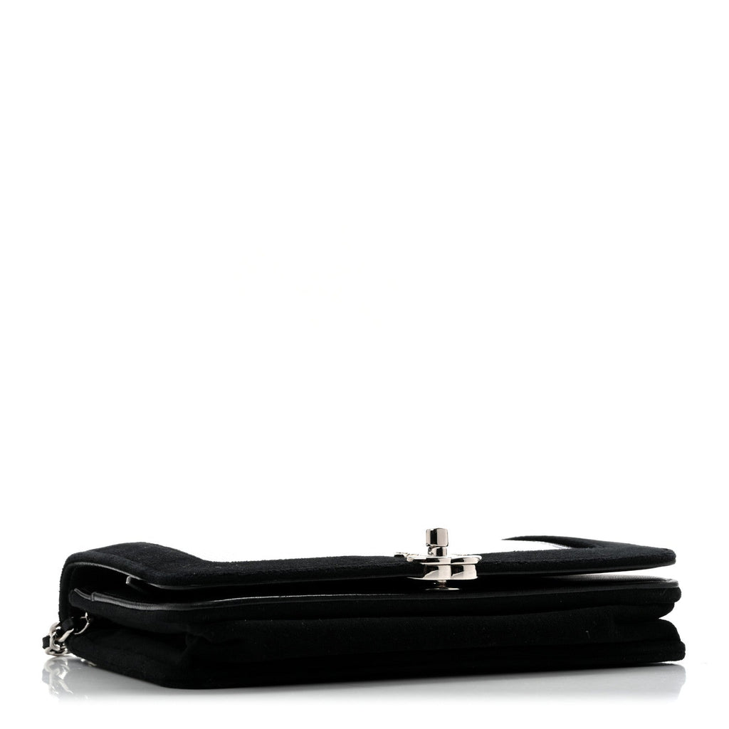Velvet Mirror Embellished Boy Wallet On Chain WOC Argent wholesalehk.shop