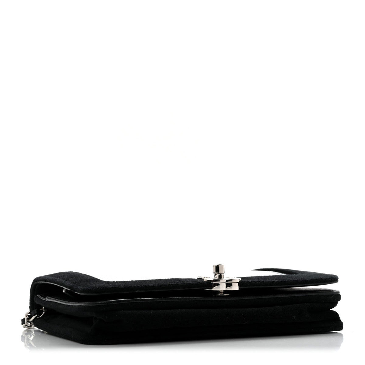 Velvet Mirror Embellished Boy Wallet On Chain WOC Argent wholesalehk.shop