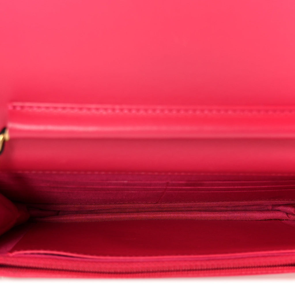 Tweed Calfskin Signe Wallet On Chain WOC Black Pink Orange wholesalehk.shop