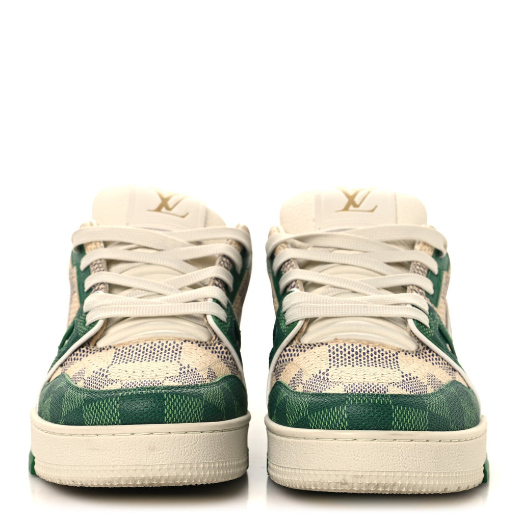 Damier Grained Calfskin Monogram Mens LV Trainer Sneakers 4 Green £¨ Direct shipment via from wholesalehk.shop