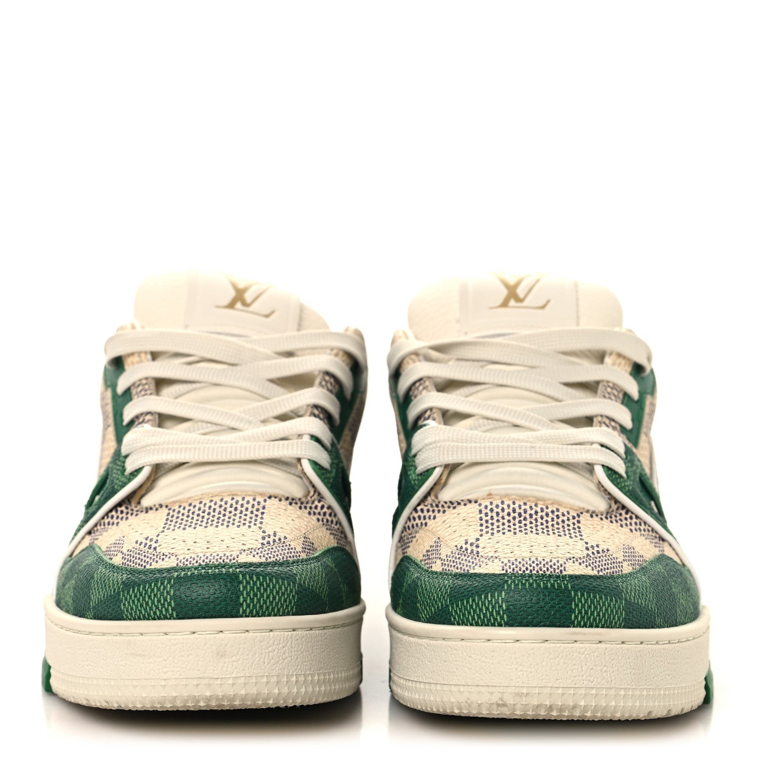 Damier Grained Calfskin Monogram Mens LV Trainer Sneakers 4 Green £¨ Direct shipment via from wholesalehk.shop