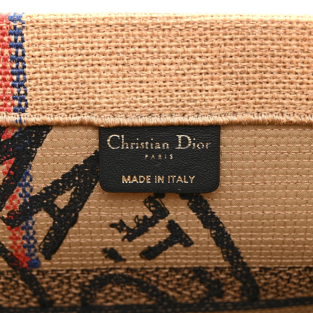 Canvas Jute Embroidered Medium Book Tote Black Beige £¨ Direct shipment via from wholesalehk.shop