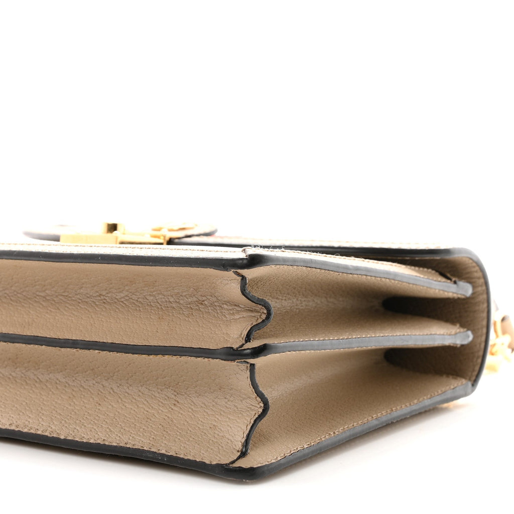 GG Supreme Monogram Textured Dollar Calfskin Web Small Ophidia Padlock Top Handle Bag Beige Mystic White Oatmeal £¨ Direct shipment via from wholesalehk.shop