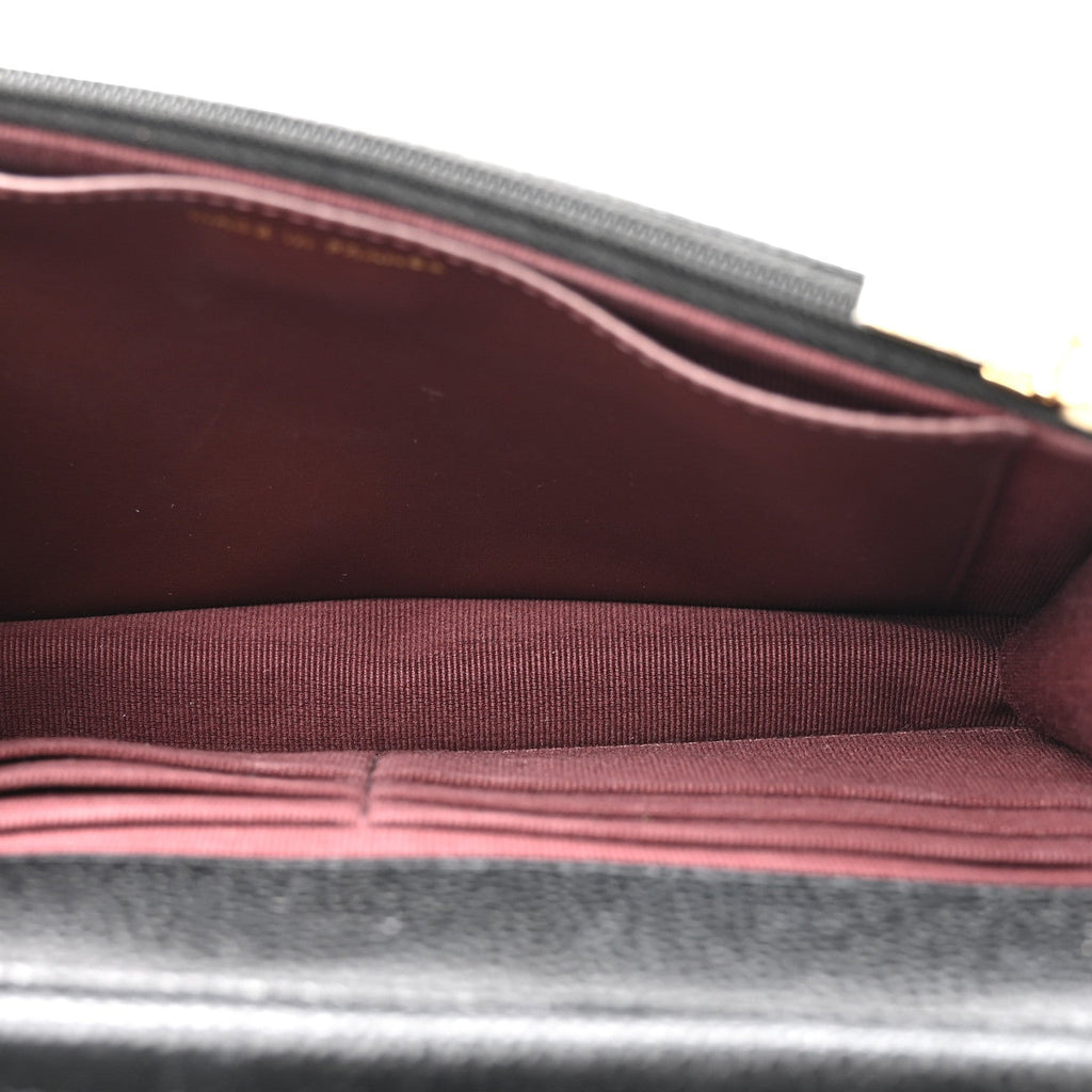 Caviar Quilted CC Turnlock Wallet On Chain WOC Black wholesalehk.shop