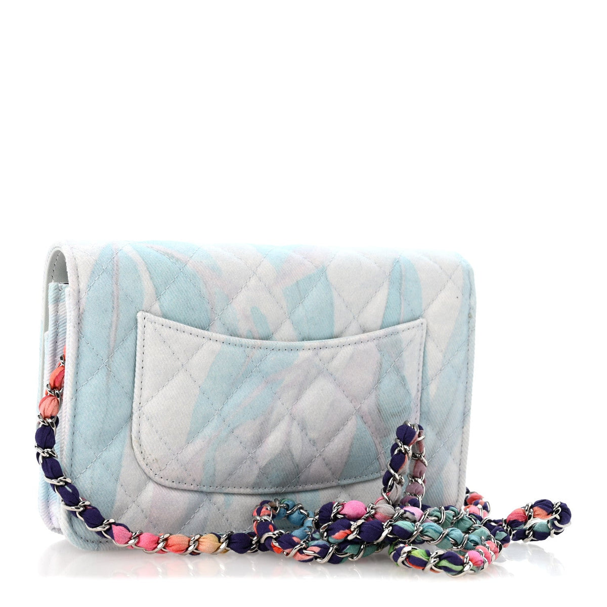 Canvas Quilted Jungle Jeans Wallet on Chain WOC Multicolor wholesalehk.shop