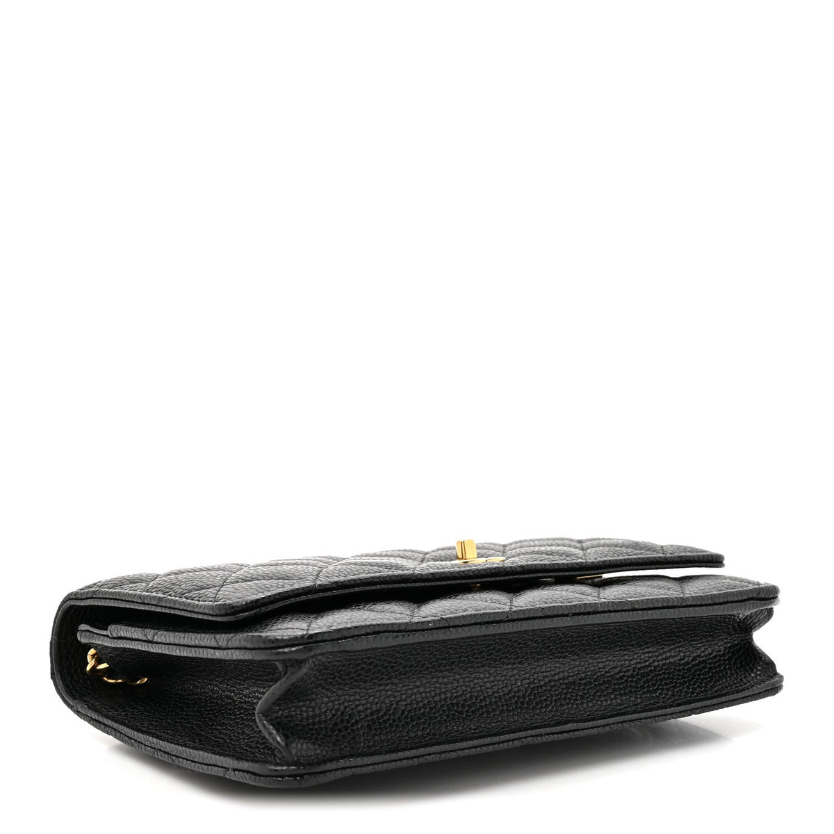 Caviar Quilted CC Turnlock Wallet On Chain WOC Black wholesalehk.shop
