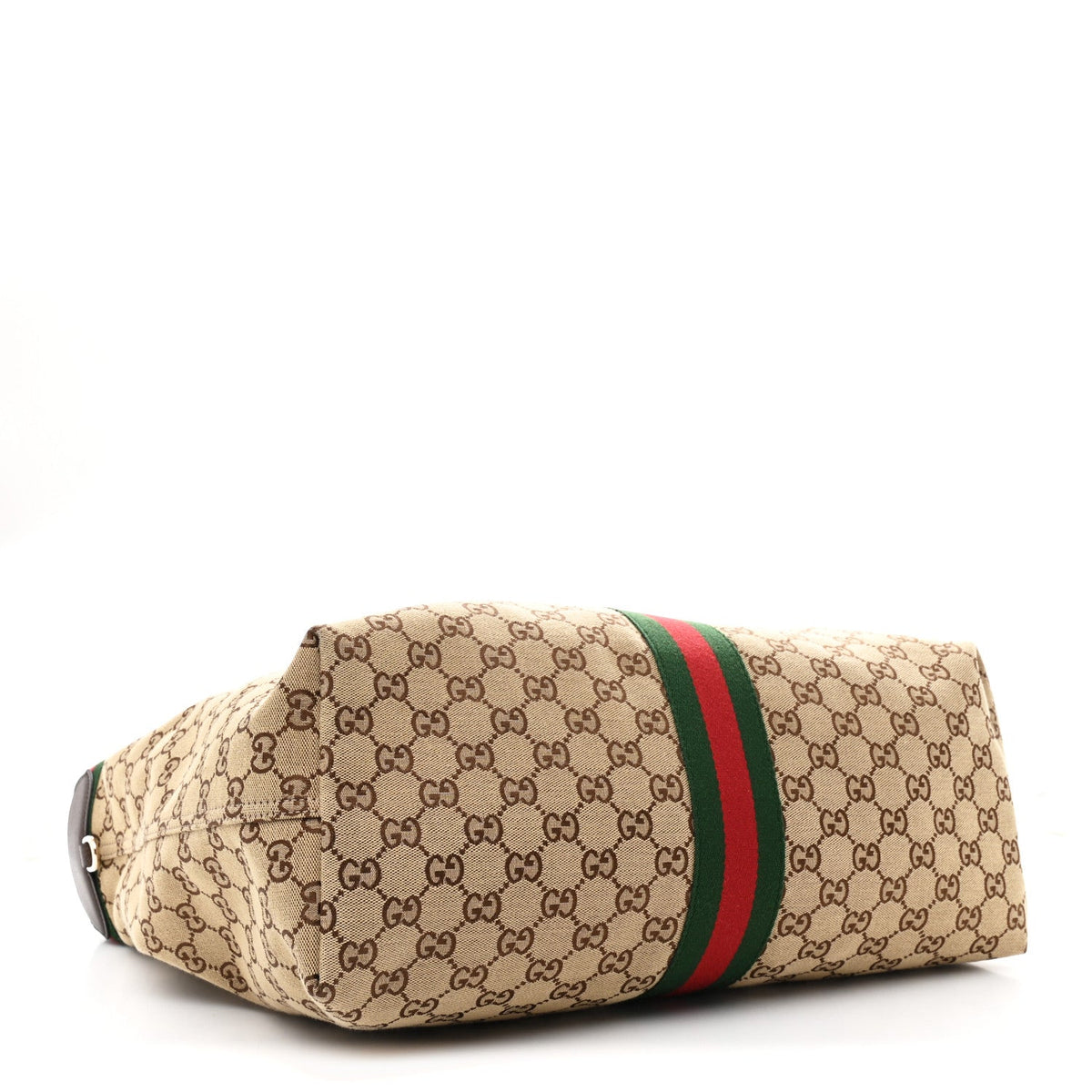 GG Monogram Web Large Giglio Tote Beige Brown wholesalehk.shop
