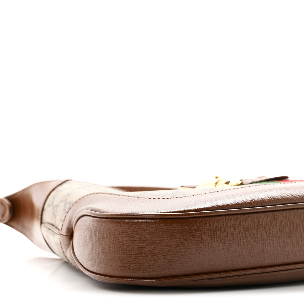GG Supreme Monogram Azalea Calfskin Web Small Jackie 1961 Hobo Beige Ebony Brown Sugar £¨ Direct shipment via from wholesalehk.shop