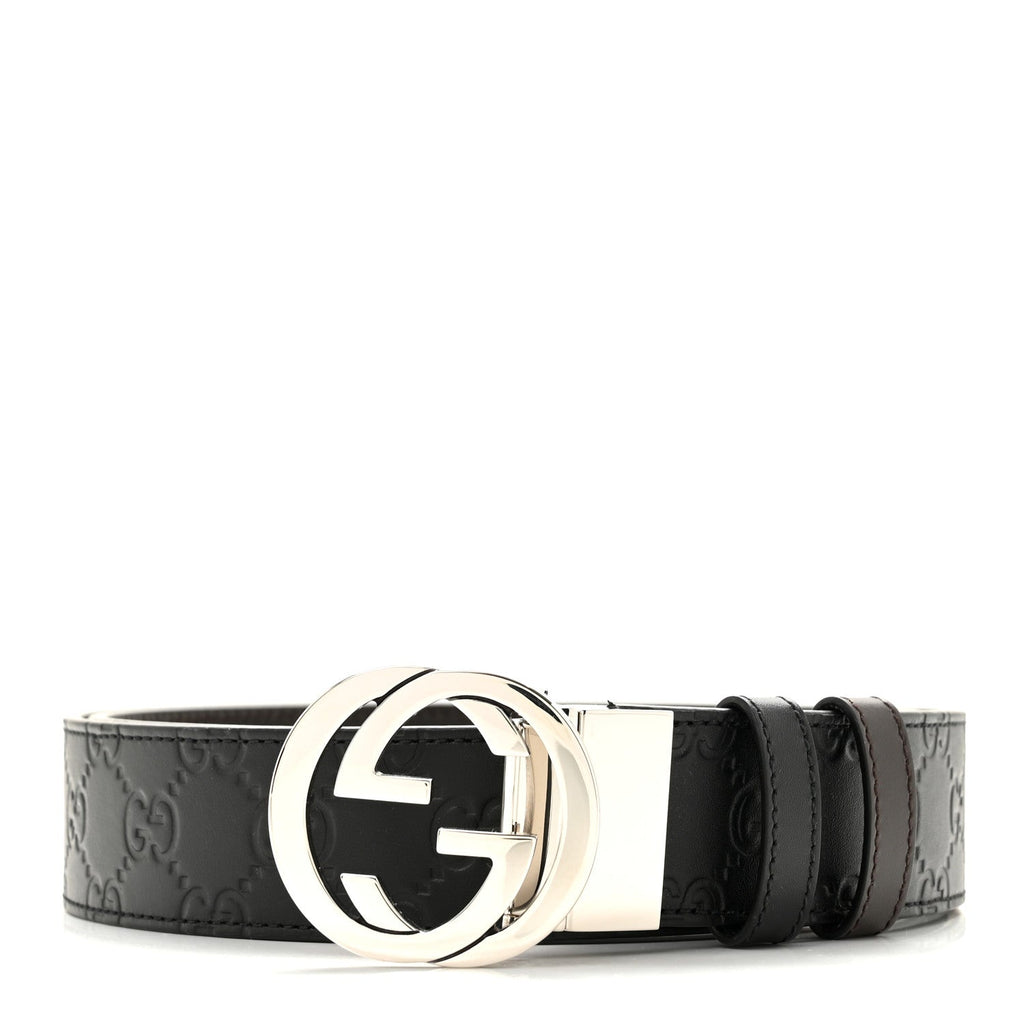 Guccissima Signature Interlocking G Reversible 37mm Belt 100 40 Black Cocoa £¨ Direct shipment via from wholesalehk.shop