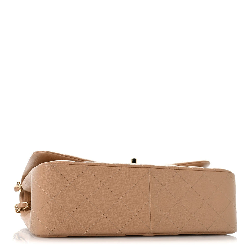 Caviar Quilted Jumbo Double Flap Beige Clair wholesalehk.shop
