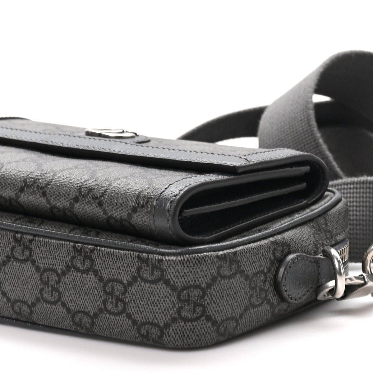 GG Supreme Monogram Textured Dollar Calfskin Mini Ophidia Bag Graphite Grey wholesalehk.shop