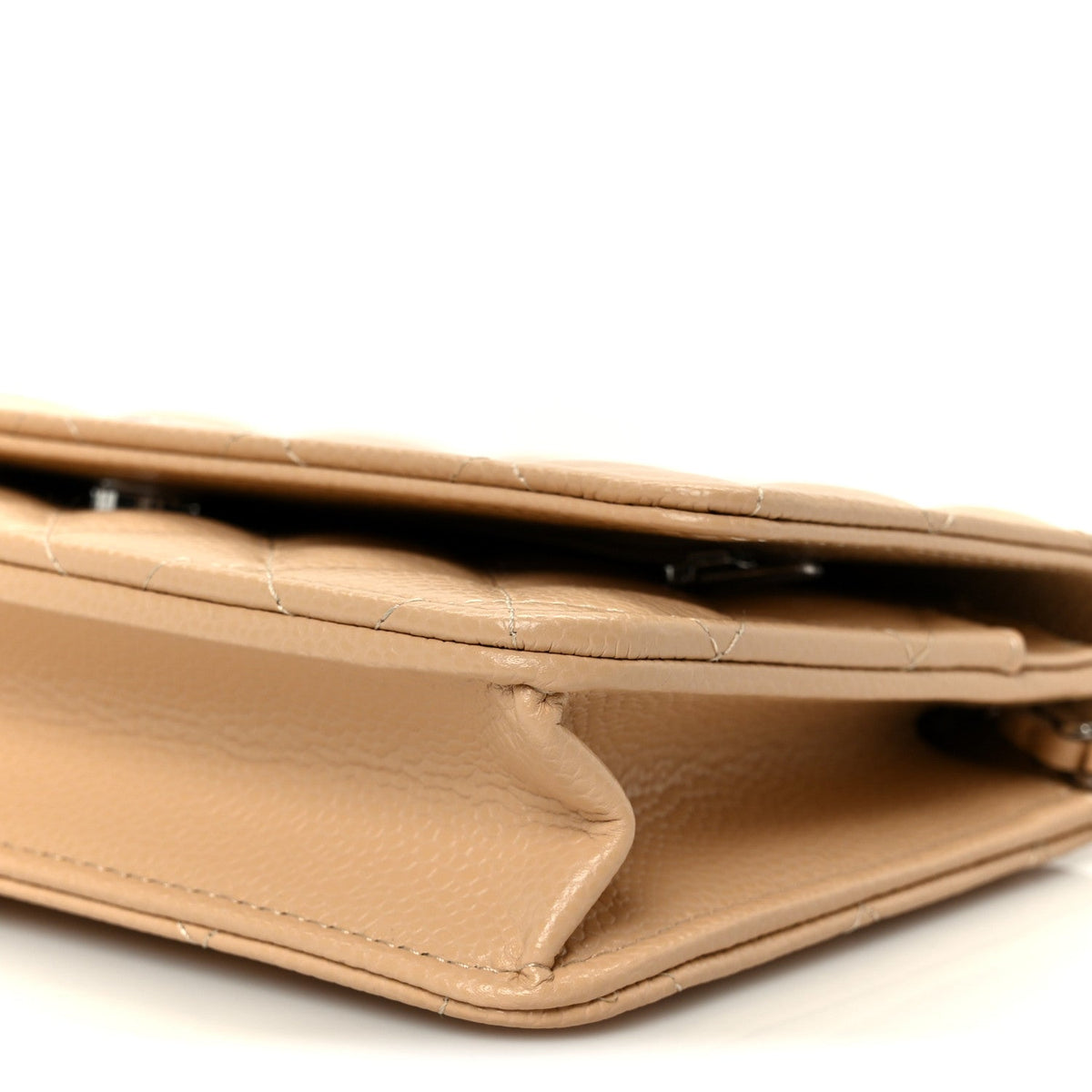 Caviar Quilted Wallet on Chain WOC Beige wholesalehk.shop