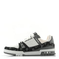 Calfskin Embossed Monogram Denim Mens LV Trainer Sneakers 11 Grey £¨ Direct shipment via from wholesalehk.shop