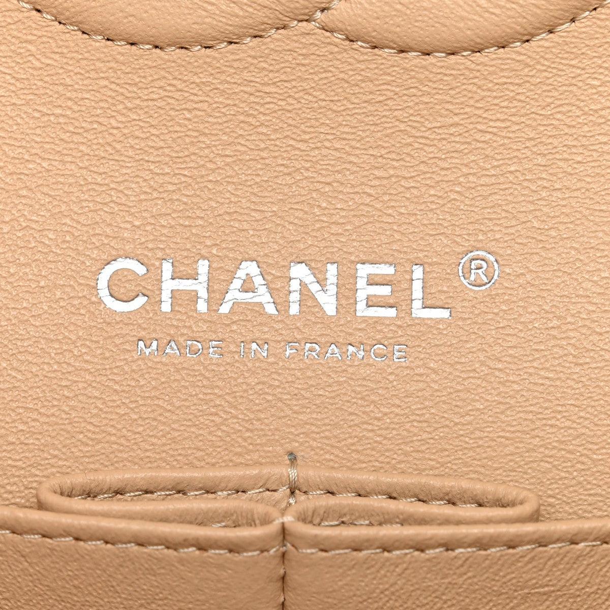 Caviar Quilted Medium Double Flap Beige wholesalehk.shop