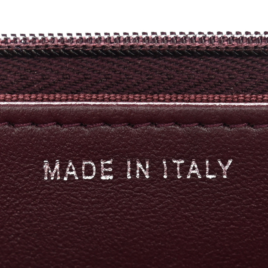 Lambskin Quilted Enamel CC Wallet On Chain WOC Burgundy wholesalehk.shop