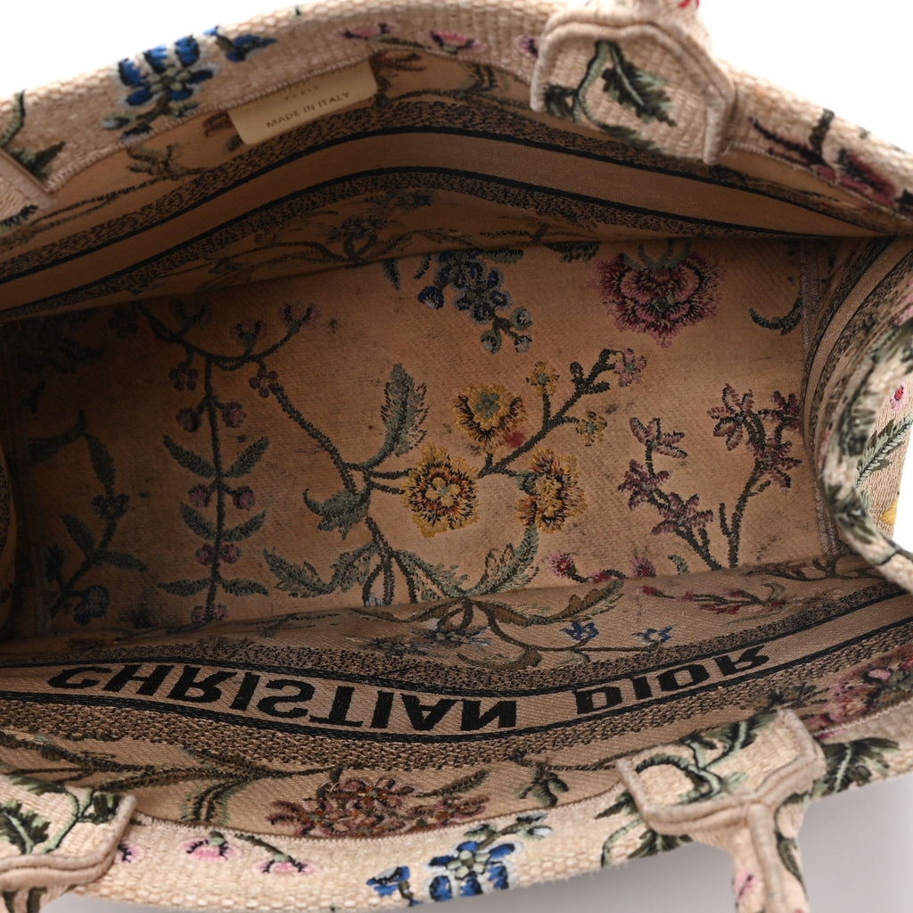 Raffia Embroidered Petites Fleurs Medium Book Tote Natural £¨ Direct shipment via from wholesalehk.shop